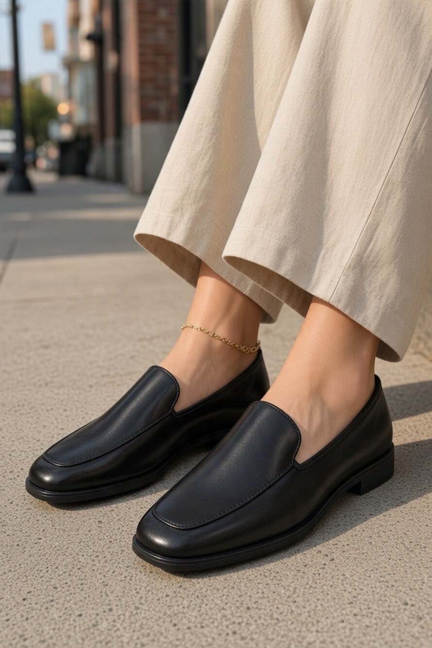 Calvin Klein Nolla Leather Loafers Black Women's Size 9M NWOT